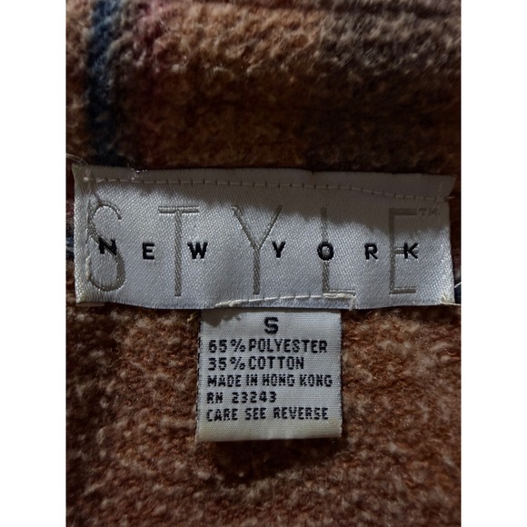 VTG STYLE NEW YORK Striped Textured Oversized Button Up Shirt Women's Size‎ S - Picture 3 of 10